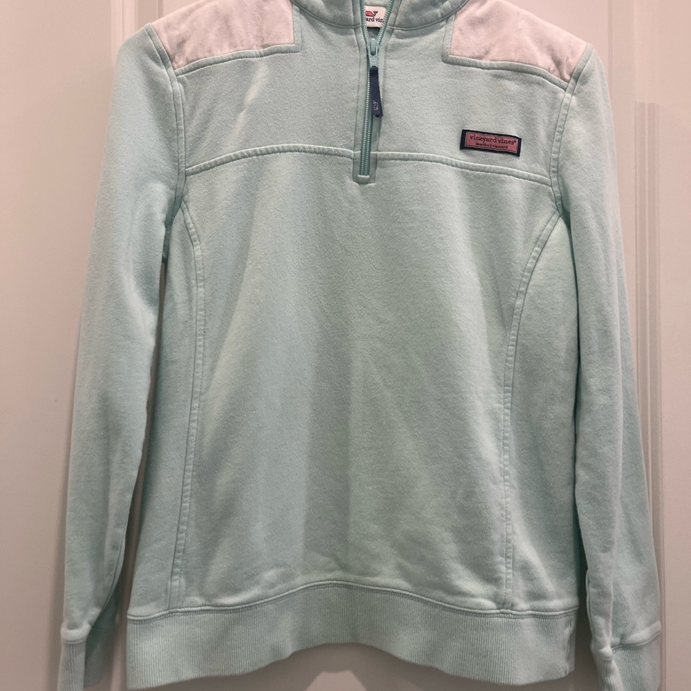 Vineyard Vines Mint Green Quarter-Zip Pullover/Shep Shirt - Size XS